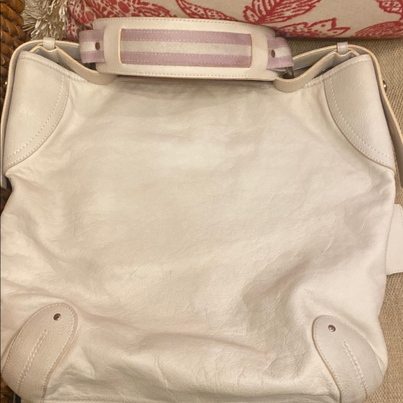 Bally Cream Leather Shoulder Bag with Silver Hardware - Picture 13 of 13